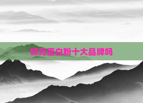 初元蛋白粉十大品牌吗