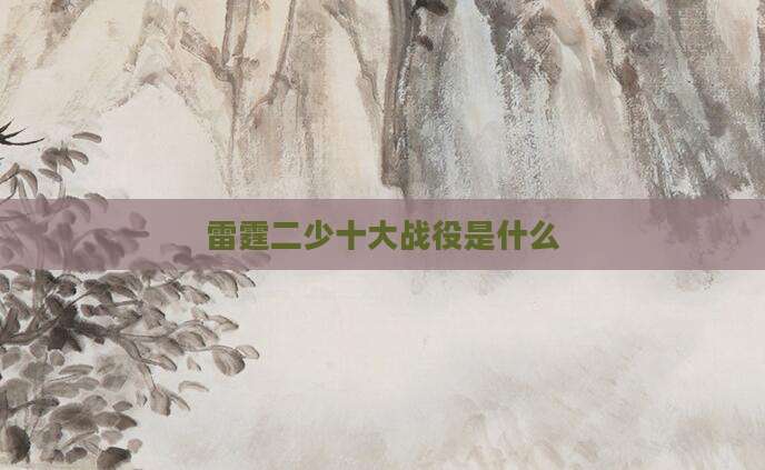 雷霆二少十大战役是什么