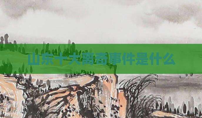 山东十大离奇事件是什么
