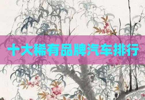 十大稀有品牌汽车排行