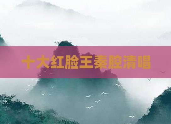 十大红脸王秦腔清唱