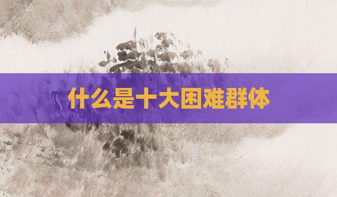 什么是十大困难群体