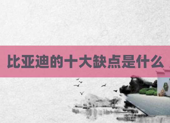 比亚迪的十大缺点是什么