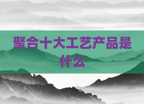 聚合十大工艺产品是什么