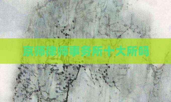 京师律师事务所十大所吗