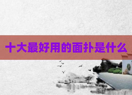 十大最好用的面扑是什么
