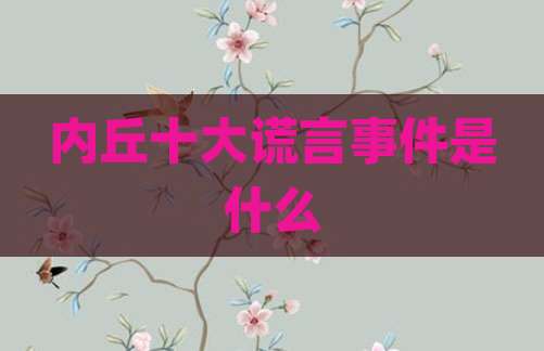 内丘十大谎言事件是什么