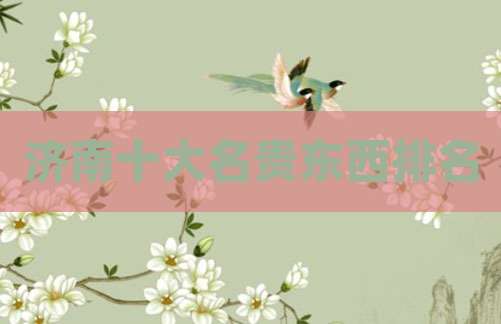 济南十大名贵东西排名