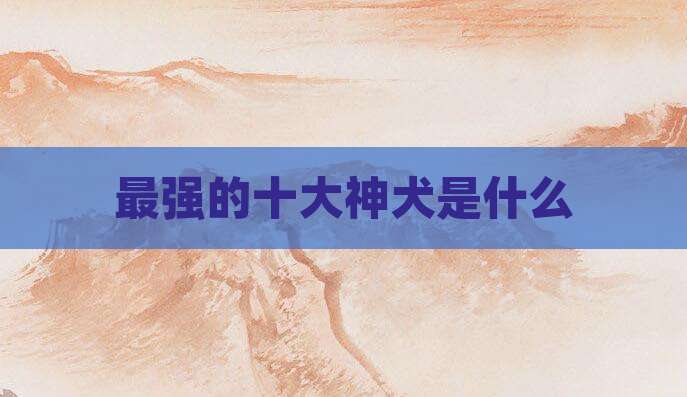 最强的十大神犬是什么