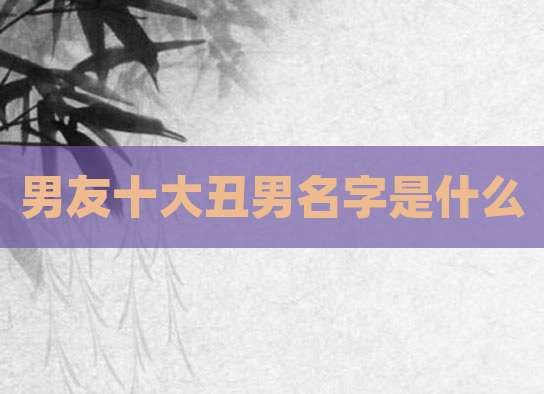 男友十大丑男名字是什么