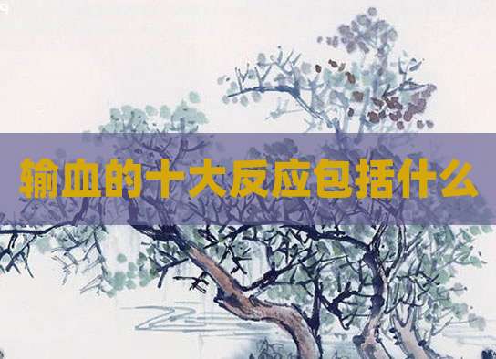 输血的十大反应包括什么