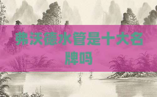 弗沃德水管是十大名牌吗