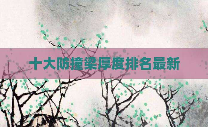 十大防撞梁厚度排名最新