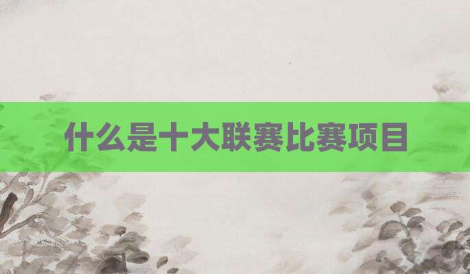 什么是十大联赛比赛项目