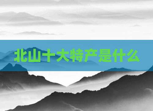 北山十大特产是什么