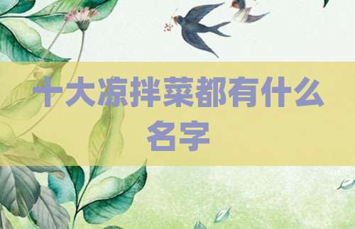 十大凉拌菜都有什么名字