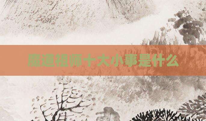 魔道祖师十大小事是什么