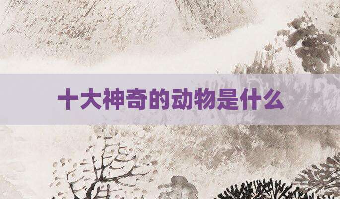 十大神奇的动物是什么