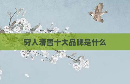 穷人滑雪十大品牌是什么
