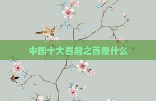 中国十大昏君之首是什么