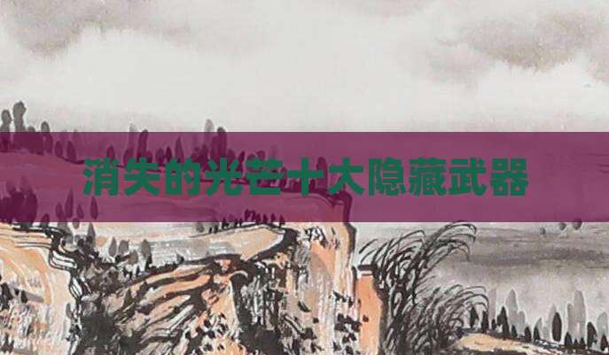 消失的光芒十大隐藏武器