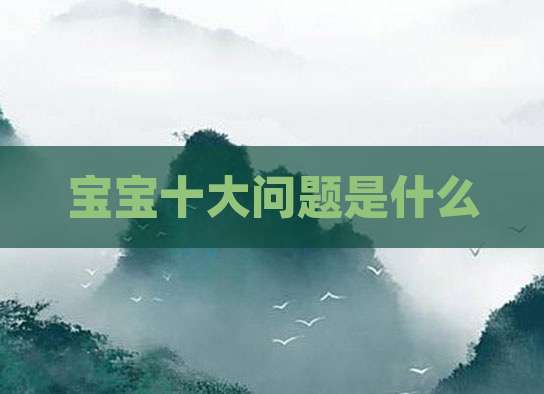 宝宝十大问题是什么