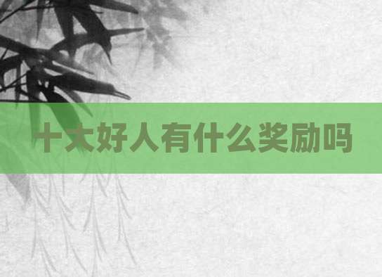 十大好人有什么奖励吗