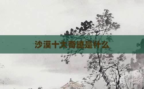 沙漠十大奇迹是什么