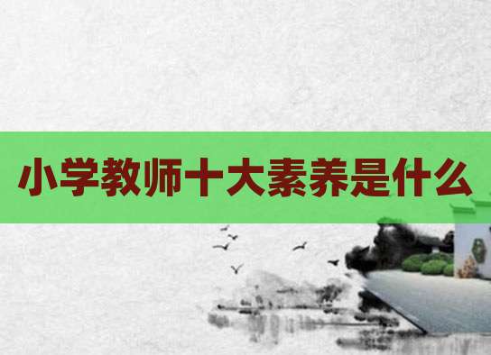小学教师十大素养是什么