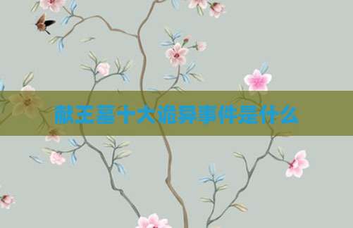 献王墓十大诡异事件是什么