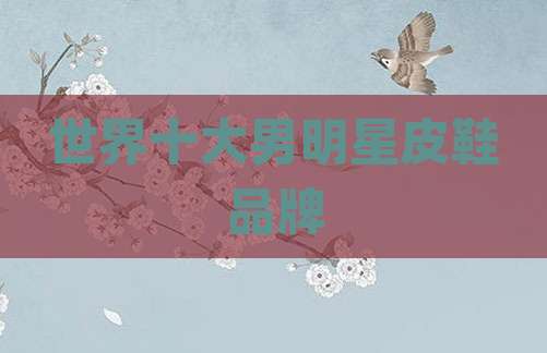 世界十大男明星皮鞋品牌