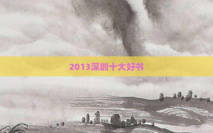2013深圳十大好书