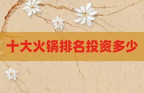 十大火锅排名投资多少