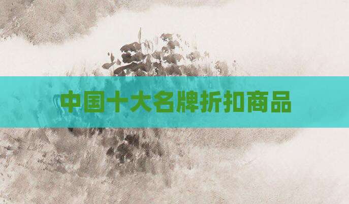 中国十大名牌折扣商品