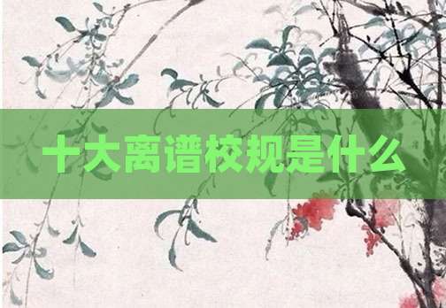 十大离谱校规是什么