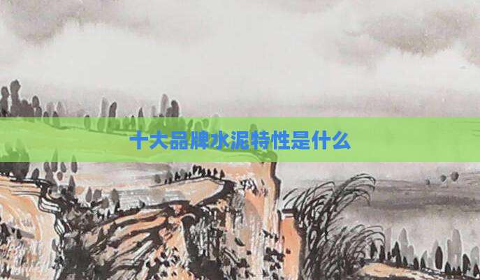 十大品牌水泥特性是什么
