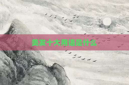 美发十大用语是什么