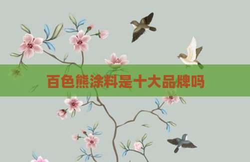 百色熊涂料是十大品牌吗