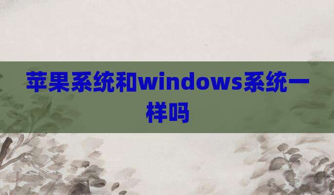 苹果系统和windows系统一样吗