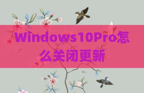 Windows10Pro怎么关闭更新