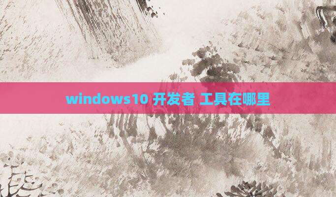 windows10 开发者 工具在哪里