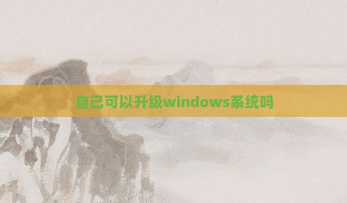 自己可以升级windows系统吗
