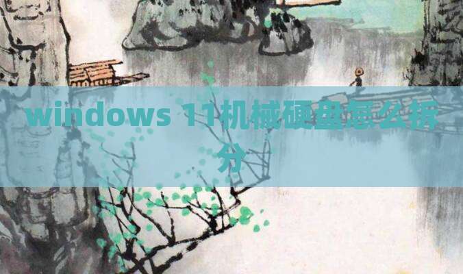 windows 11机械硬盘怎么拆分