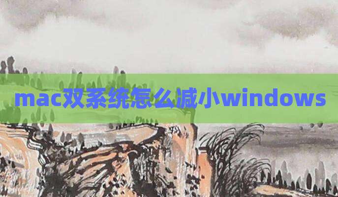 mac双系统怎么减小windows