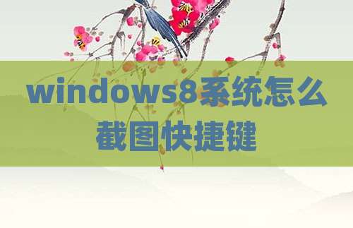 windows8系统怎么截图快捷键