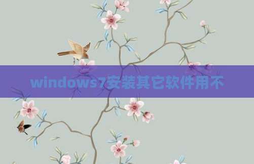 windows7安装其它软件用不