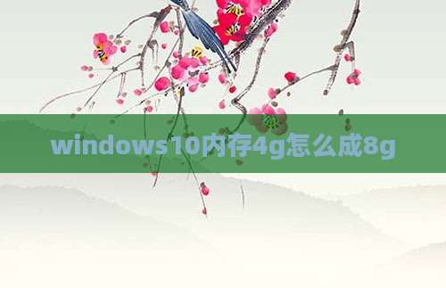 windows10内存4g怎么成8g