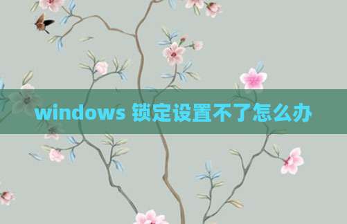 windows 锁定设置不了怎么办