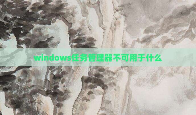 windows任务管理器不可用于什么