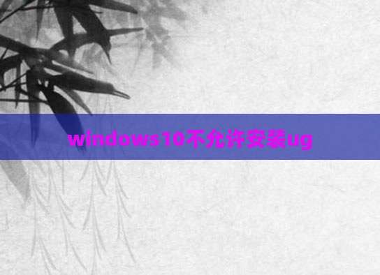 windows10不允许安装ug